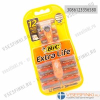 Станок Bic Extra Life 3 с 12 сменными кассетами 1шт