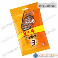 Станки Bic Sensitive с 3 лезвиями 12шт