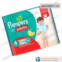 Подгузники-трусики Pampers Pants №6 (15+кг)  32шт